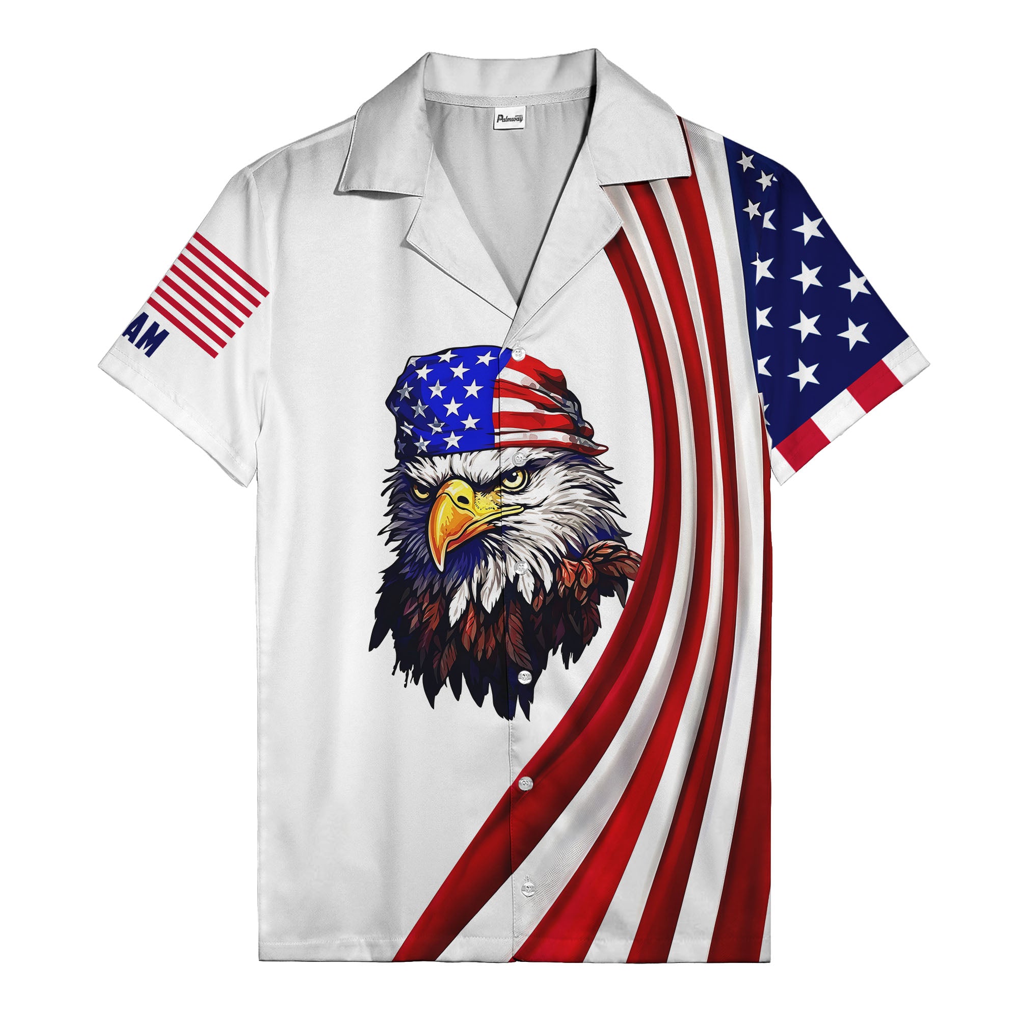 soaring stars and stripes eagle patriotic usa american flag hawaiian shirt for men