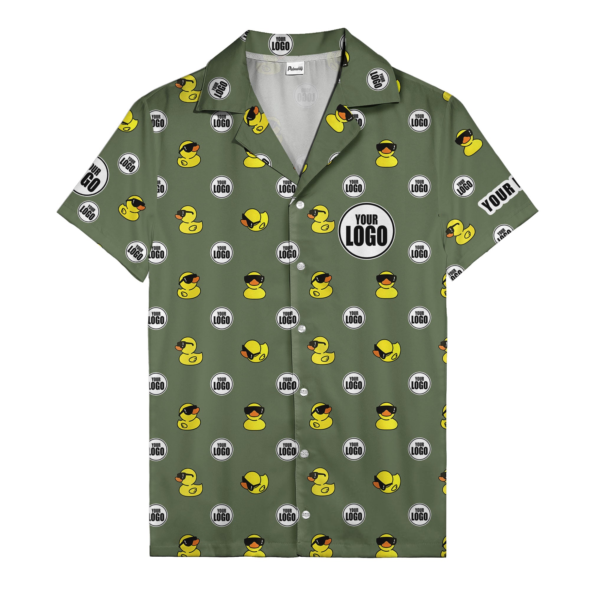 sunglass rubber duckies & custom logo circles fun hawaiian shirt for men