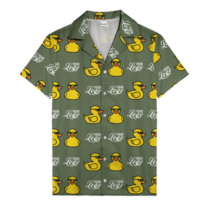 sunglassed rubber ducky parade custom logo hawaiian shirt
