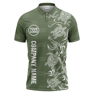 tribal sea turtle swirl black white artwork polo shirt for beach days