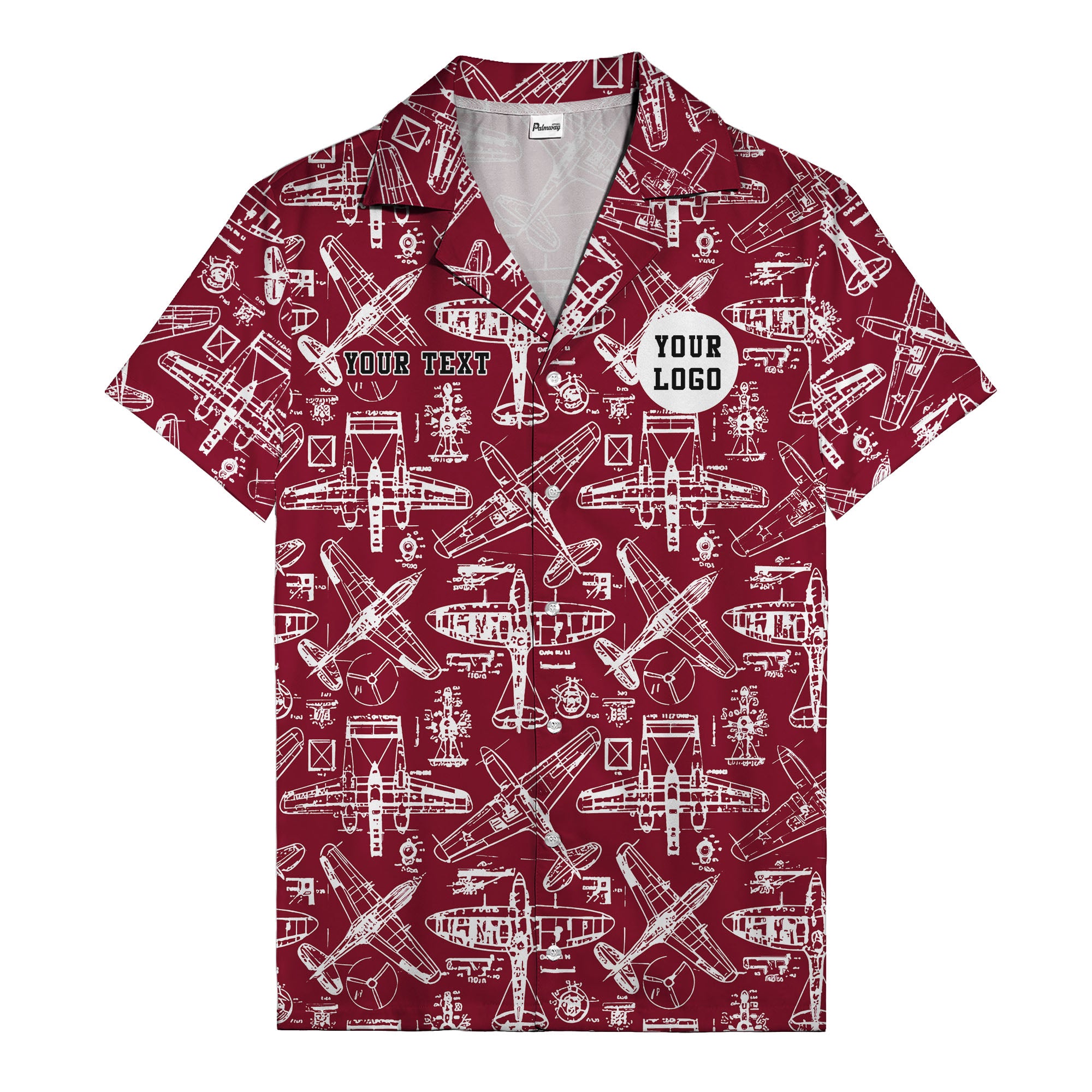 vintage airplane blueprint sketches propeller engine hawaiian shirt