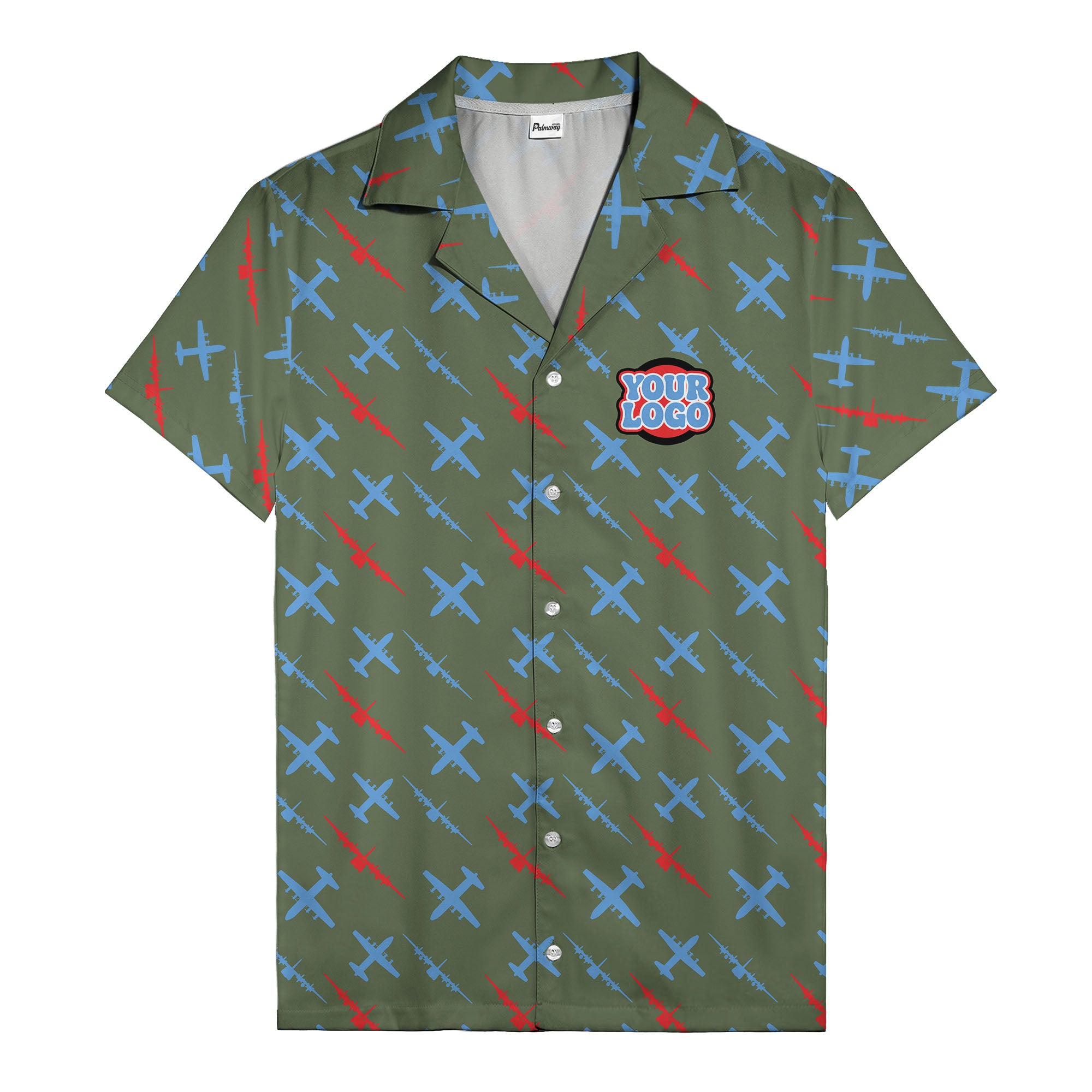 vintage airplane repeat pattern hawaiian shirt for aviation fans