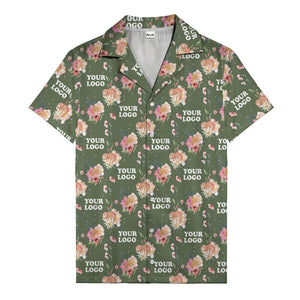 watercolor floral d20 dice hawaiian shirt with custom logo space