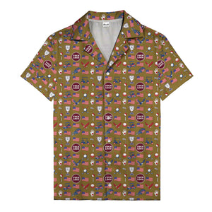 american flag eagle golf cart trophy hawaiian shirt for men