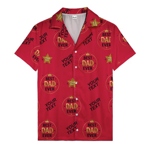 best dad ever gold crown circle repeat pattern hawaiian shirt for men