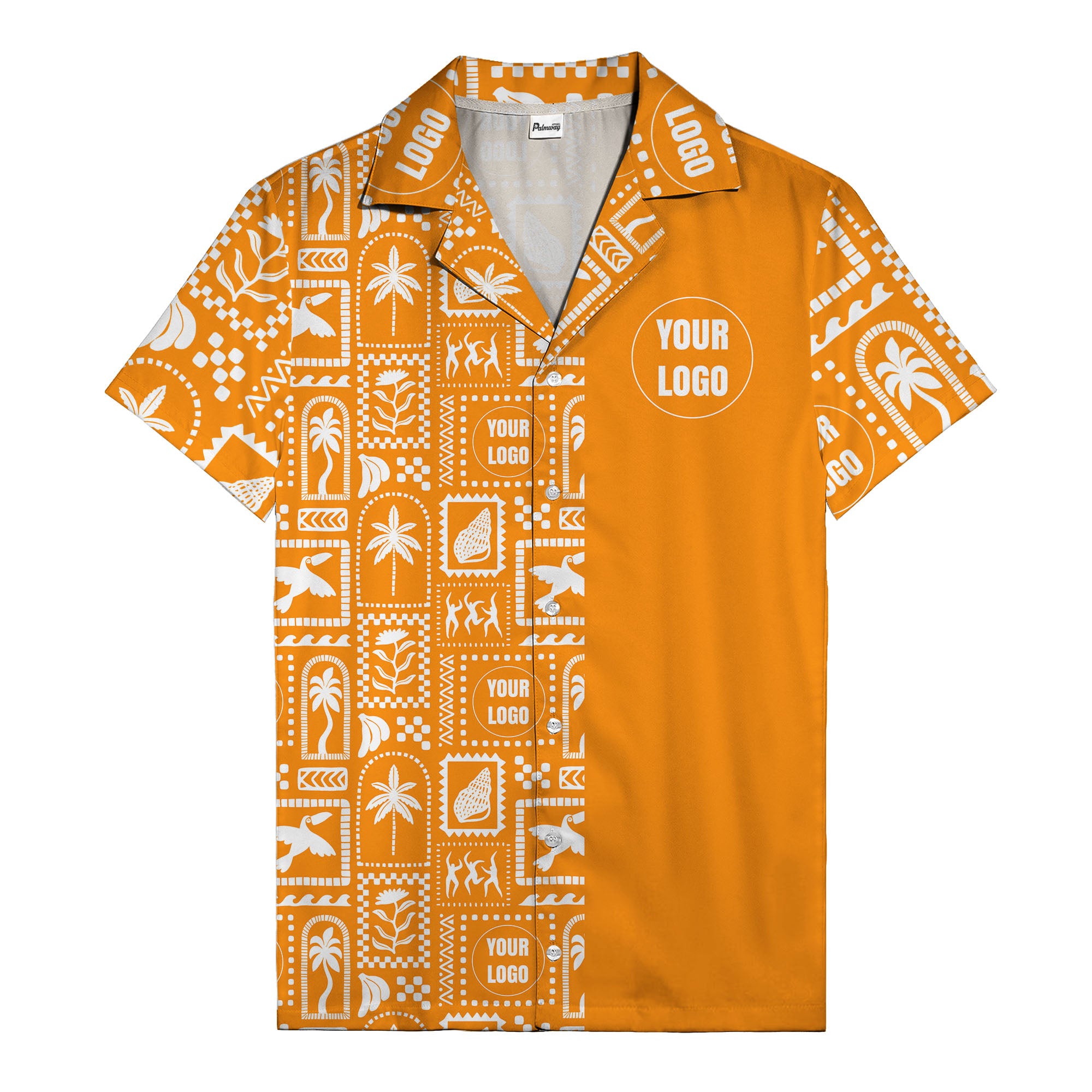 black palm trees & toucans graphic hawaiian shirt for men
