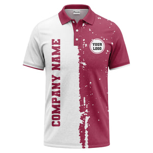 black white paint splatter custom logo corporate polo shirt