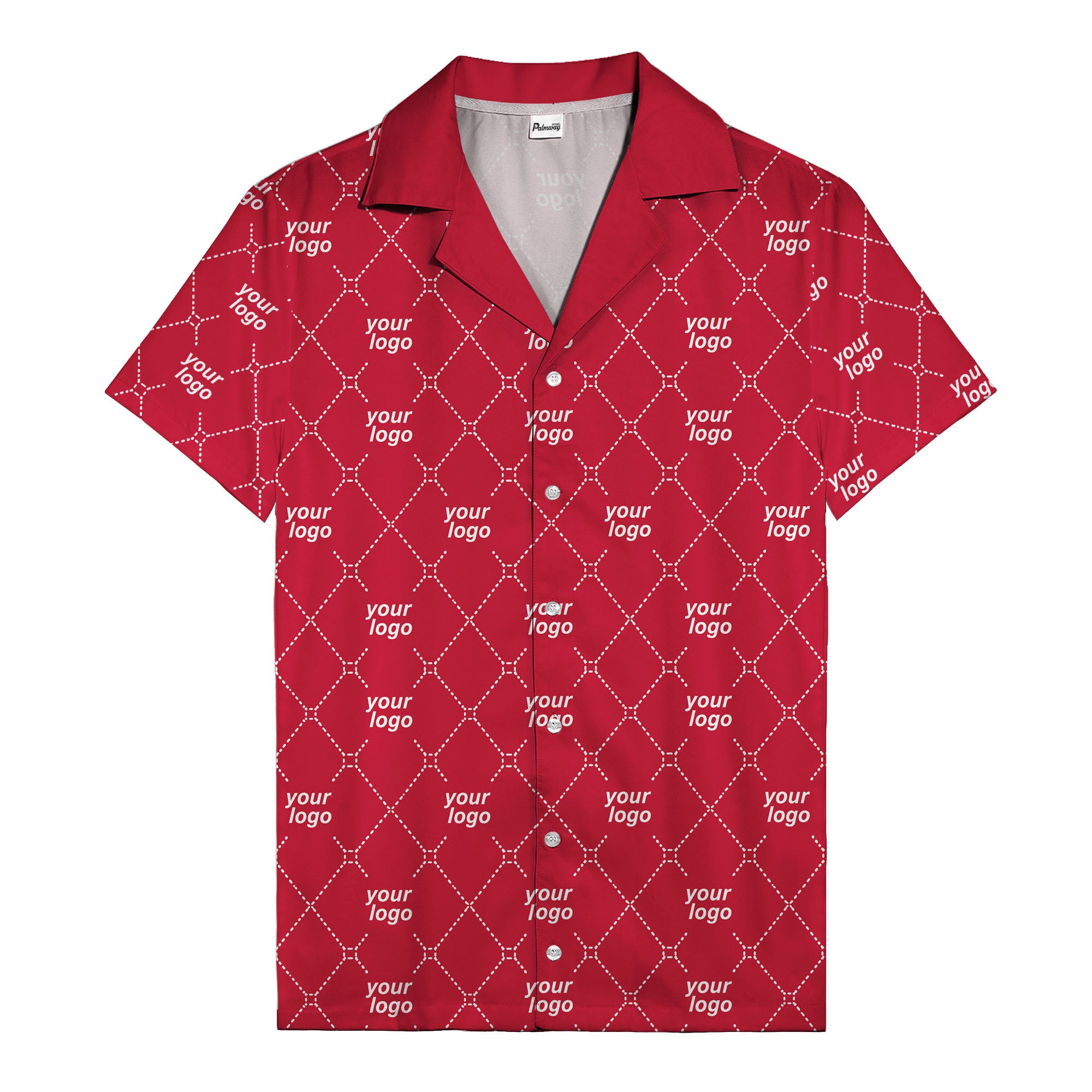 black & white quilted diamond custom logo hawaiian shirt