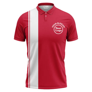 bold black white vertical stripe custom logo golf country club polo shirt