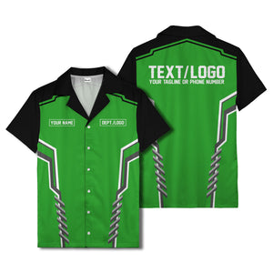 bowling team stripe name box hawaiian shirt for men