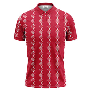 chain link customizable logos black white graphic polo shirt