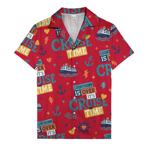 cruise ships & anchors cartoon fun hawaiian shirt for vacation