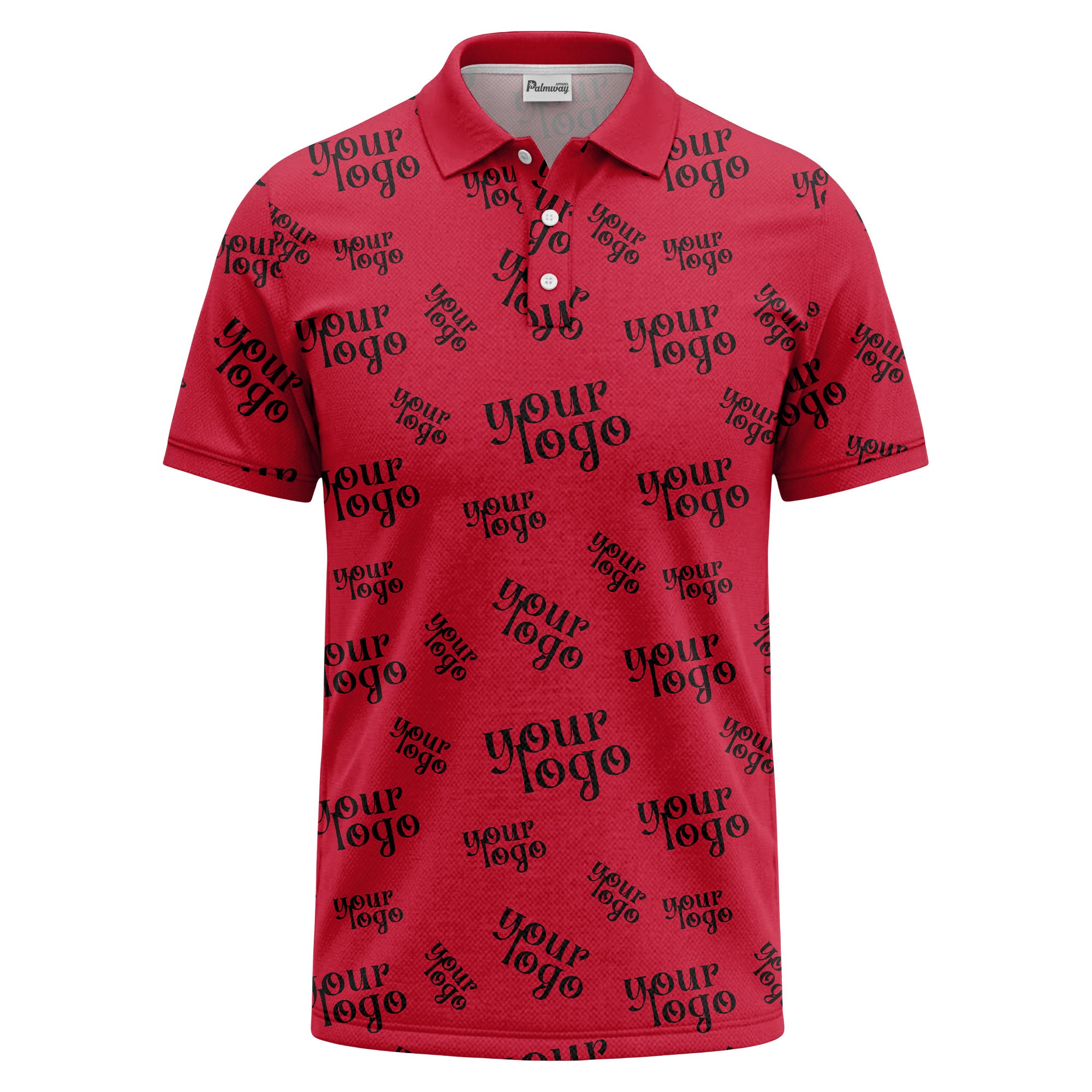 custom logo repeat typography minimalist polo shirt