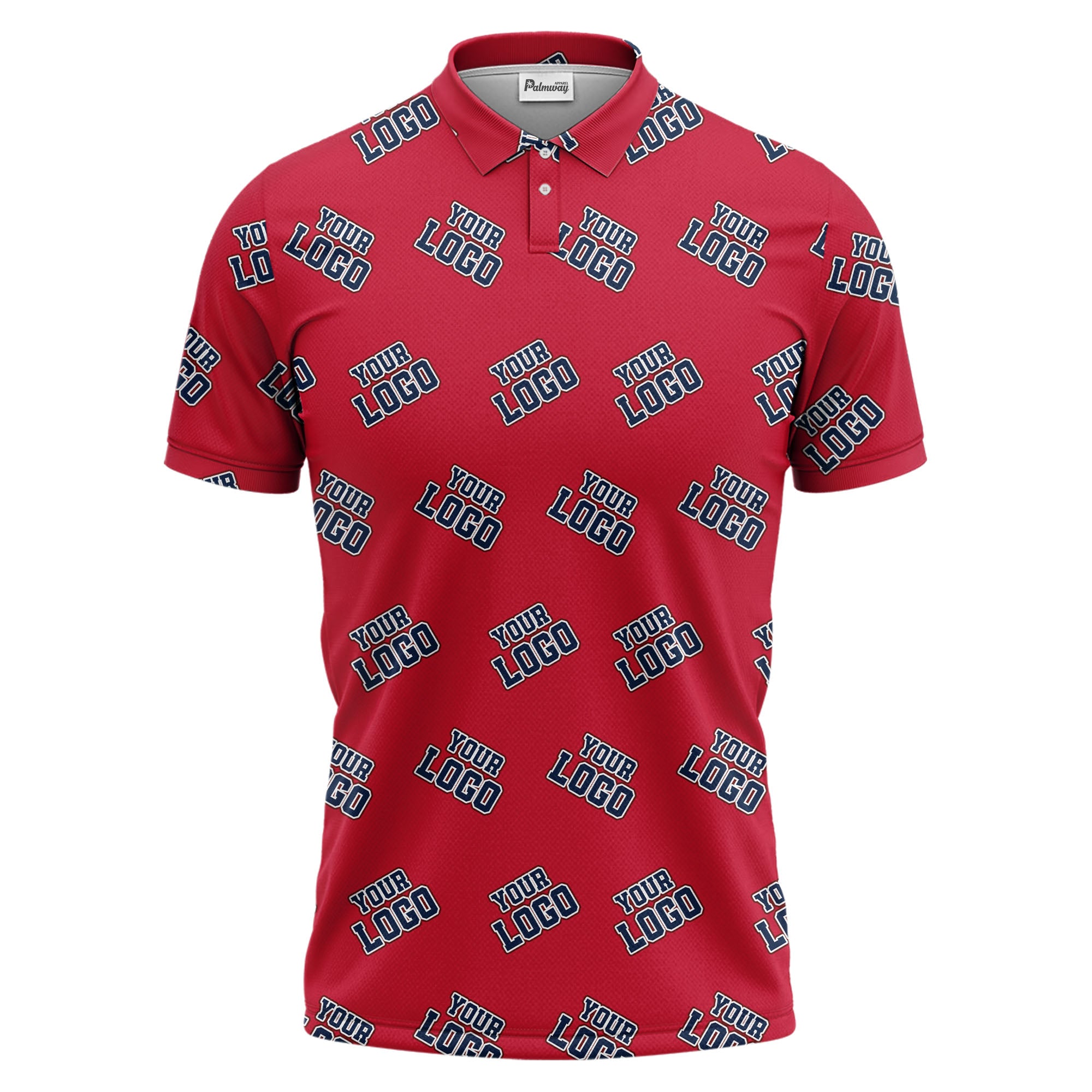 repeating custom logo illustration polo shirt for personalized hawaiian style