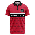 custom monogram logo repeat & text banner all over polo shirt