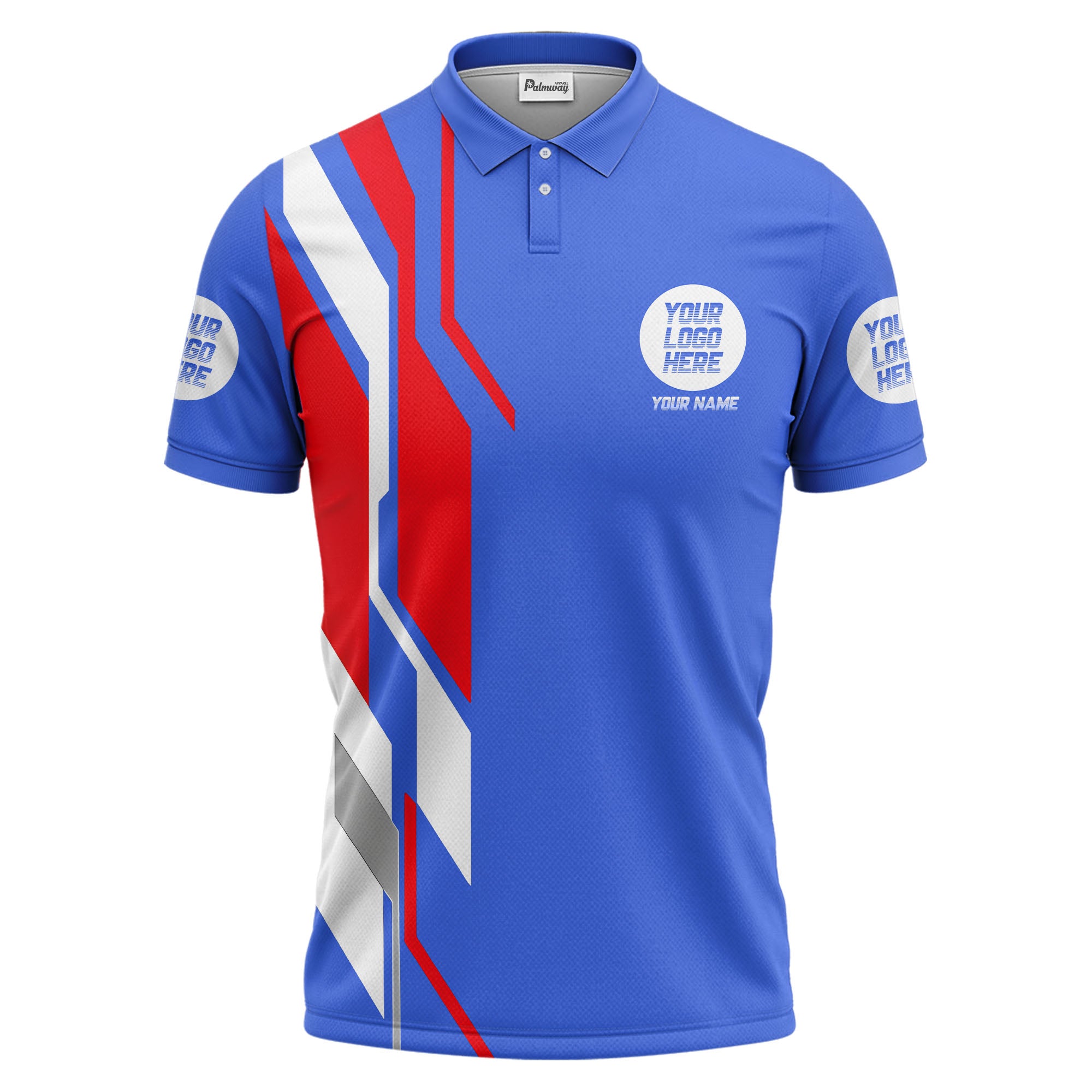 custom multi color geometric abstract modern men's performance polo shirt