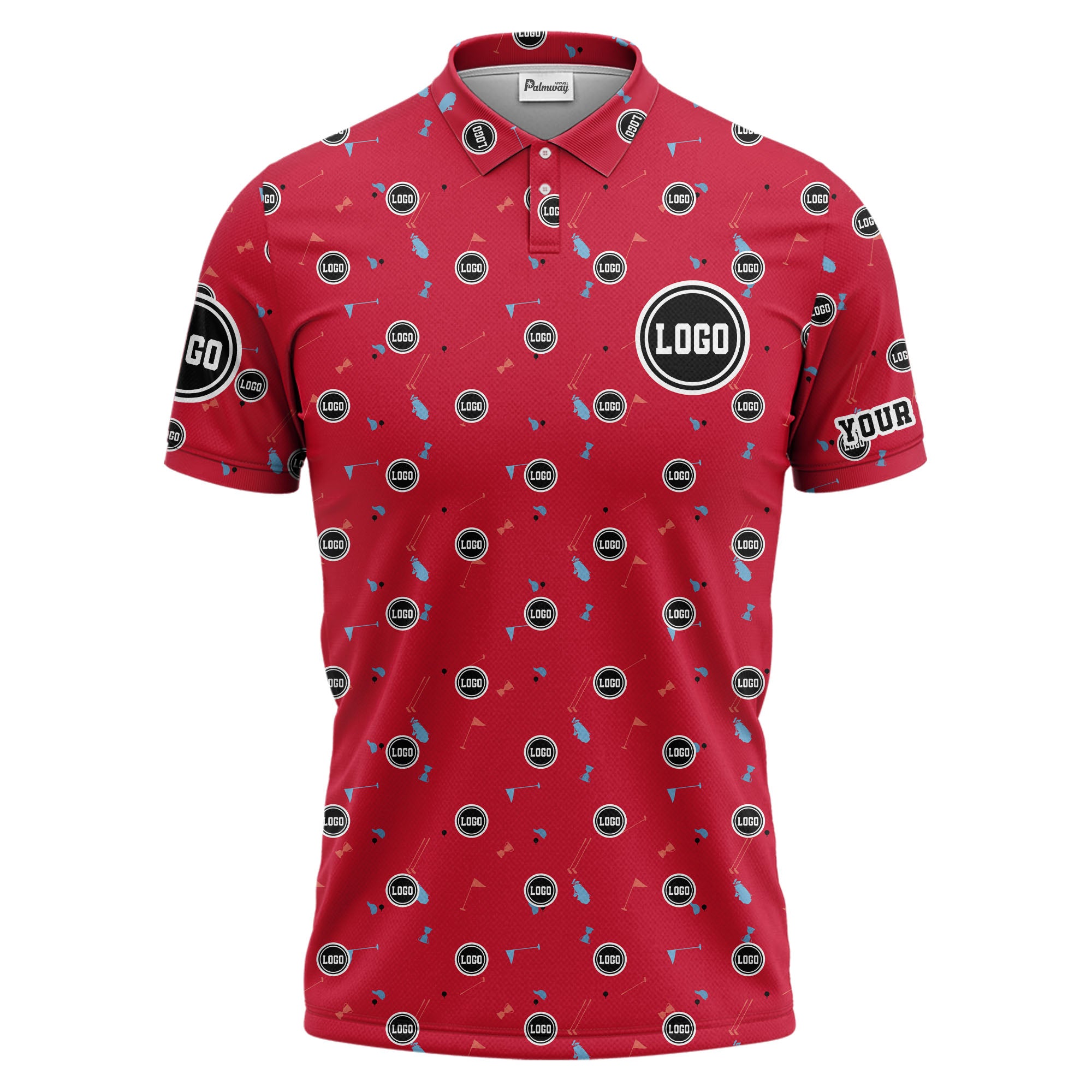 custom multi color golf sports custom logo polo shirt with team event tournament style hawaiian shirt