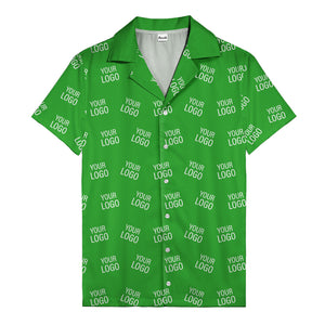 customizable repeat logo monochrome black hawaiian shirt for men
