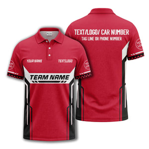 customizable team name geometric stripes polo shirt for men