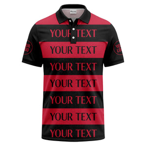 customizable text on bold horizontal stripes polo shirt