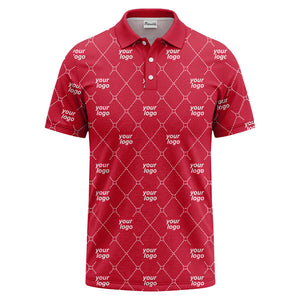 diamond grid logo repeat minimalist black polo shirt