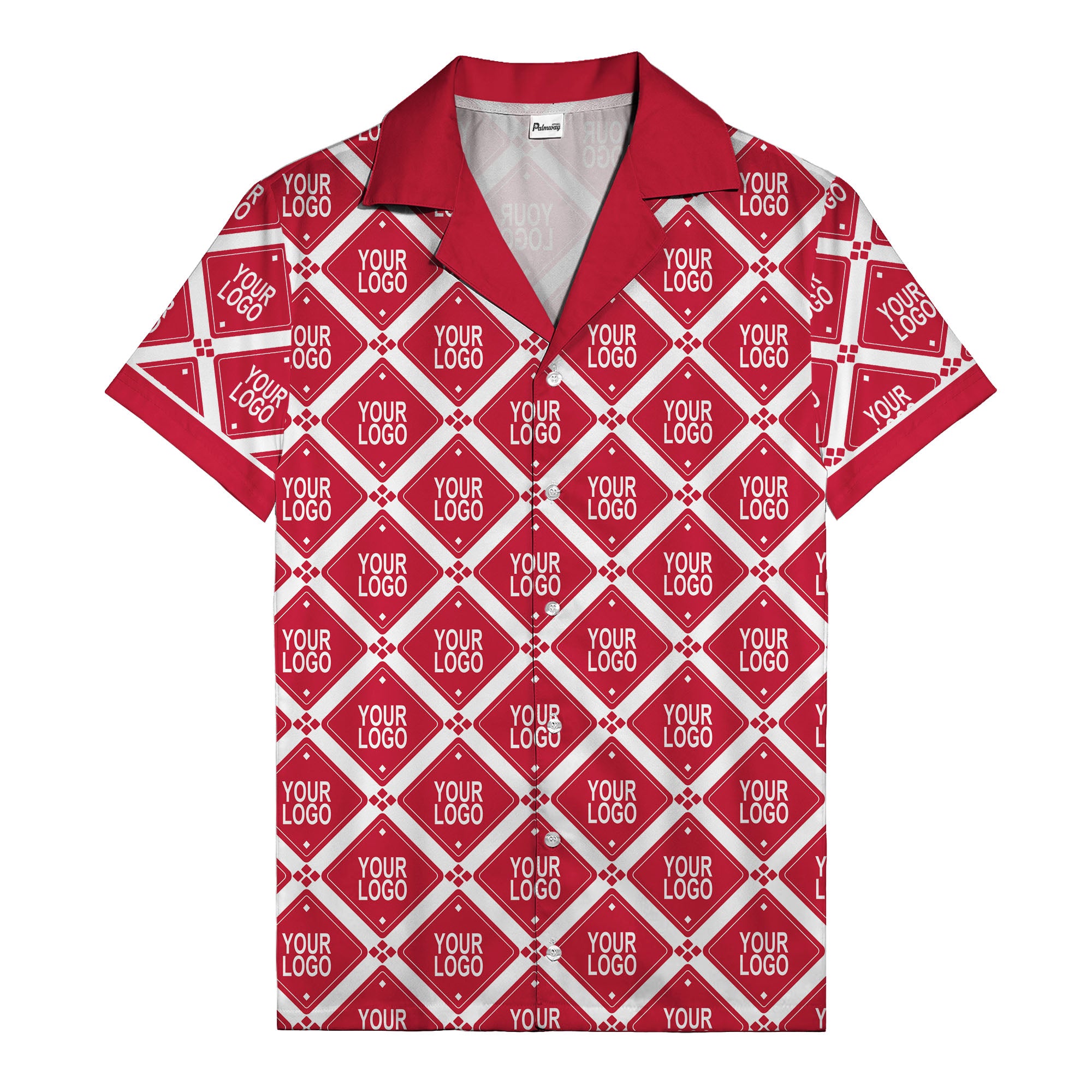 diamond repeat logo geometric hawaiian shirt for men