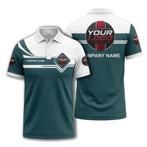 diamond stripe custom logo corporate polo shirt
