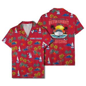 palm trees sailboats hibiscus island paradise hawaiian shirt