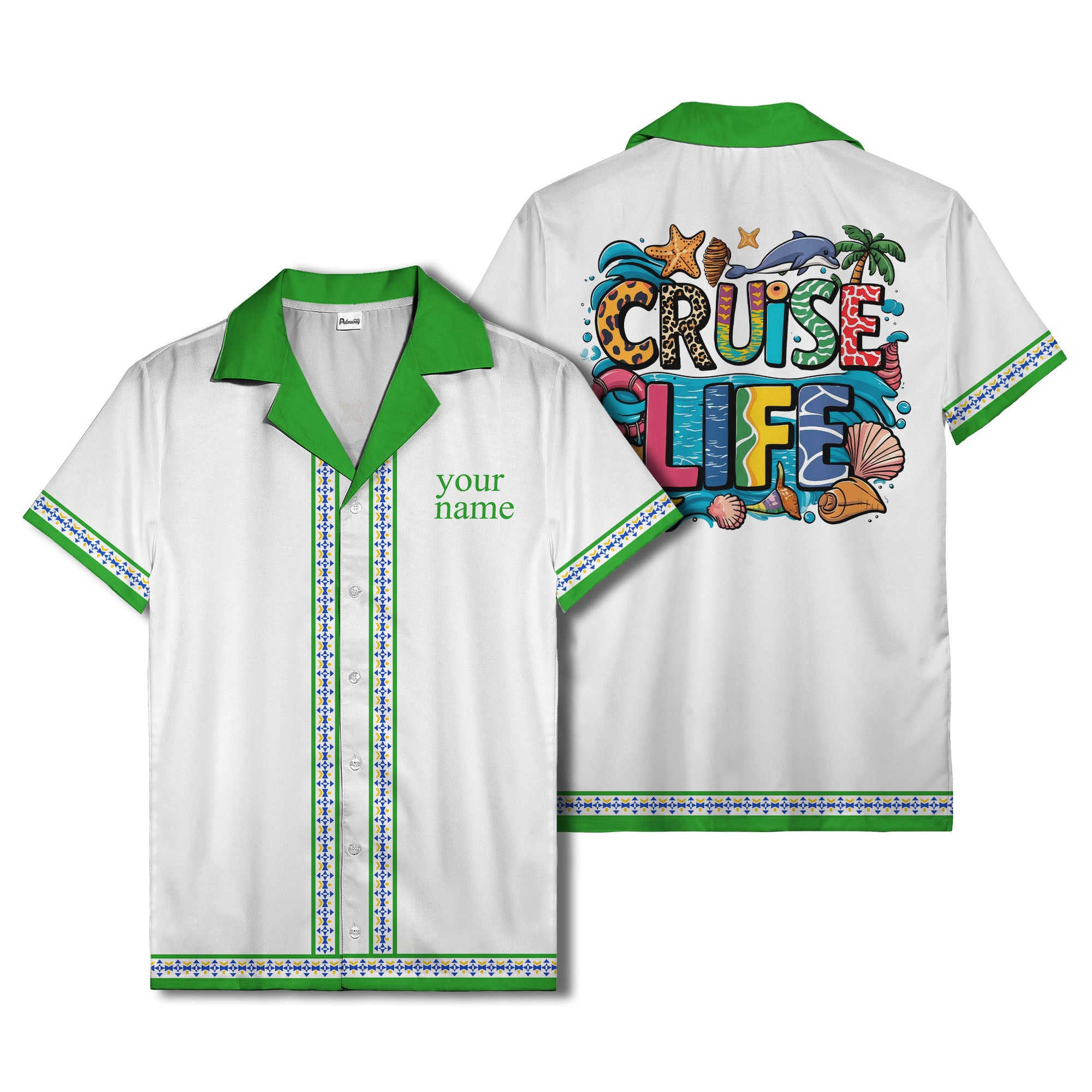 retro bowling diamond geometric personalized hawaiian shirt for men