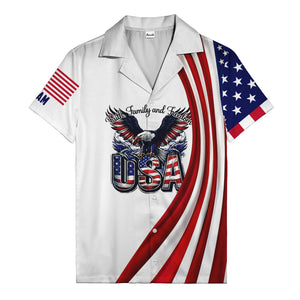 soaring stars and stripes eagle patriotic usa american flag hawaiian shirt for men