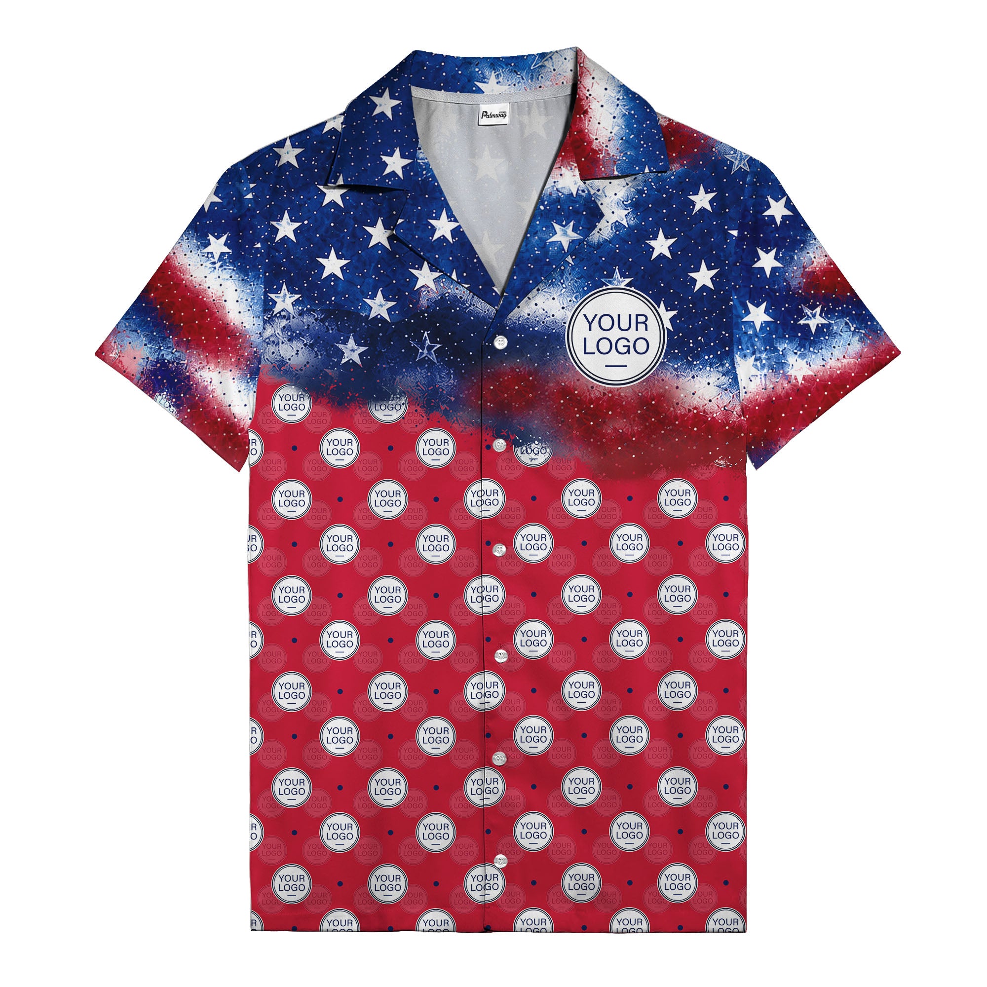 stars & stripes american flag custom logo patriotic hawaiian shirt