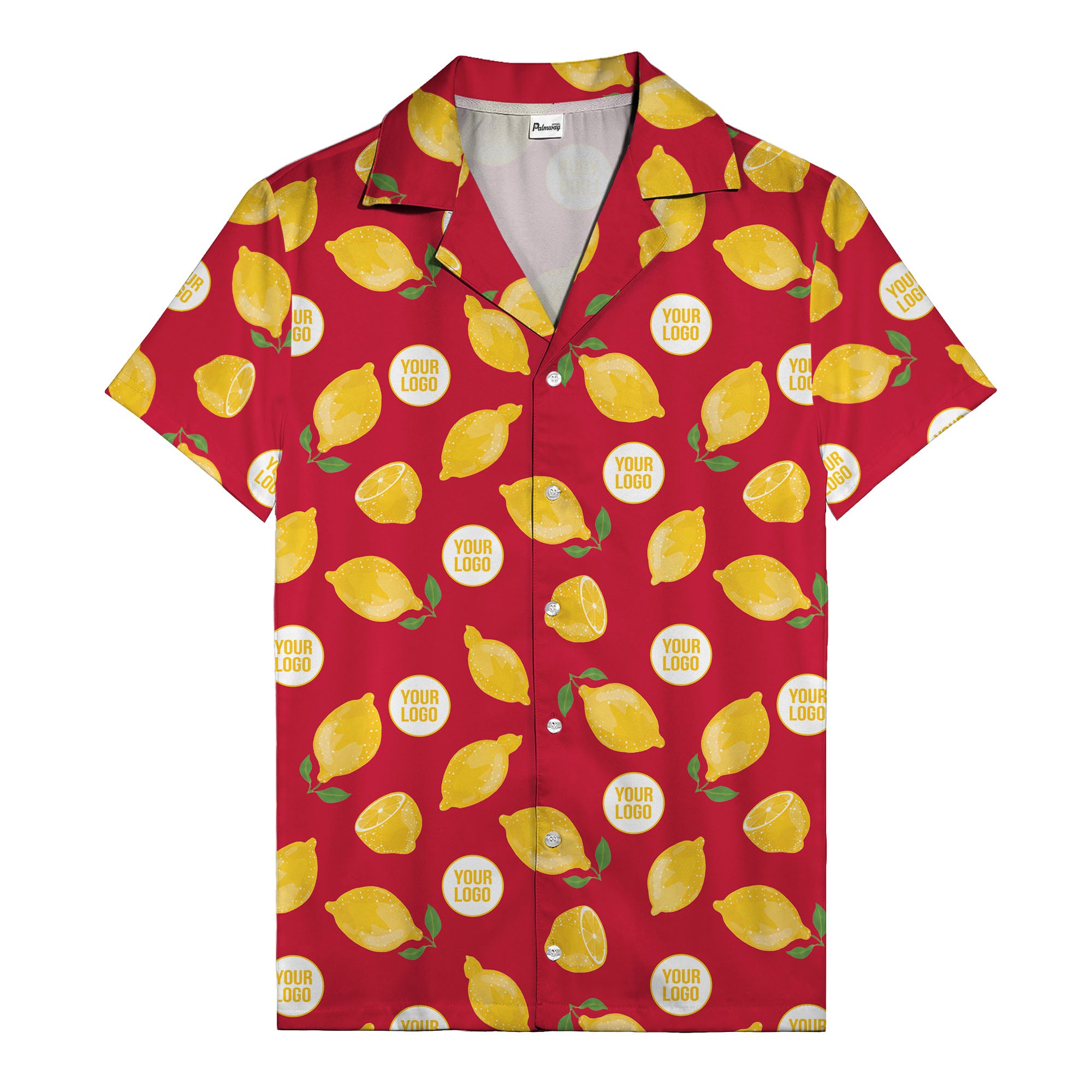 zesty lemon watercolor lemon slices & leaf hawaiian shirt