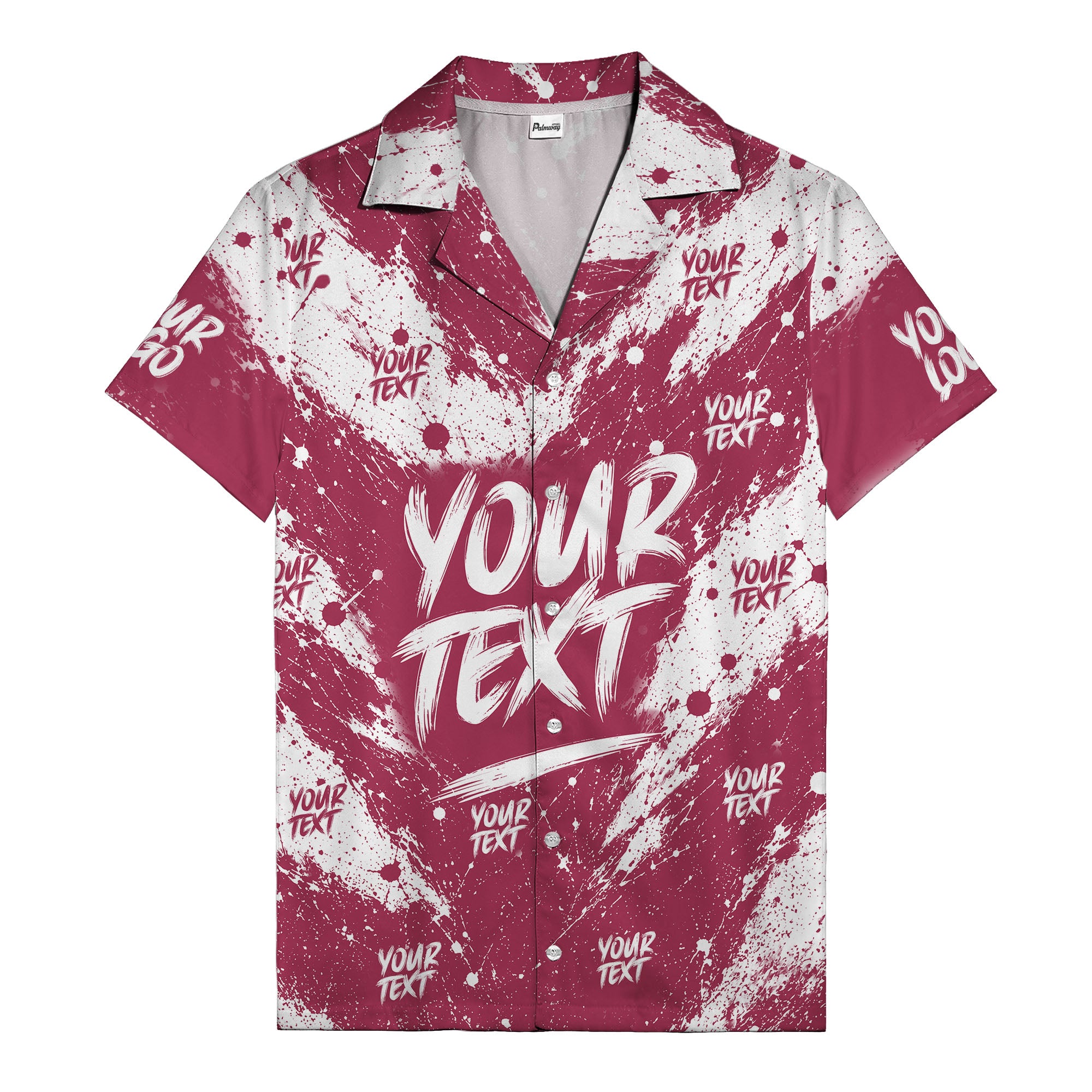 abstract splatter paint custom text hawaiian shirt with your text