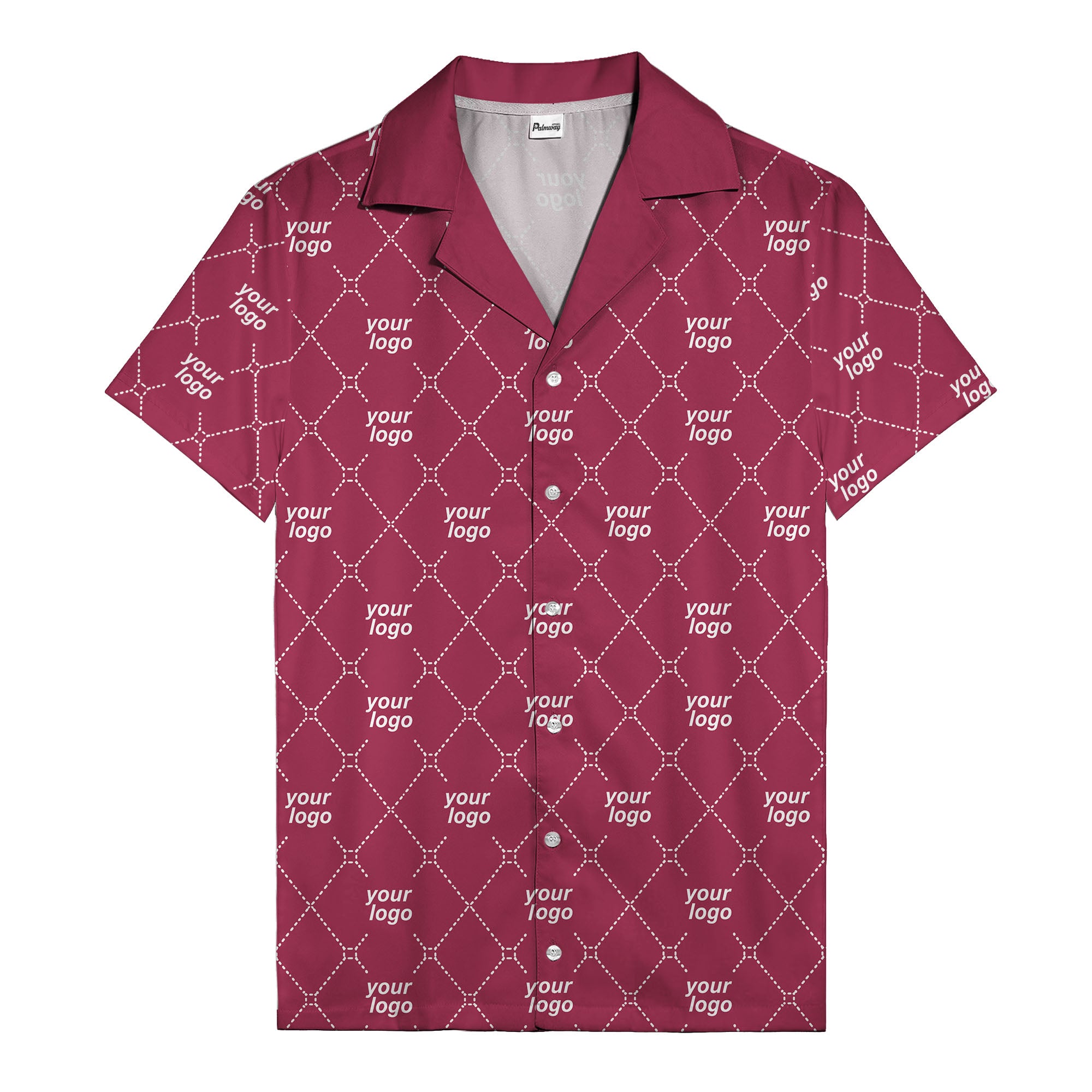 black & white quilted diamond custom logo hawaiian shirt