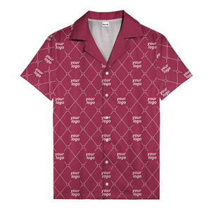 black & white quilted diamond custom logo hawaiian shirt
