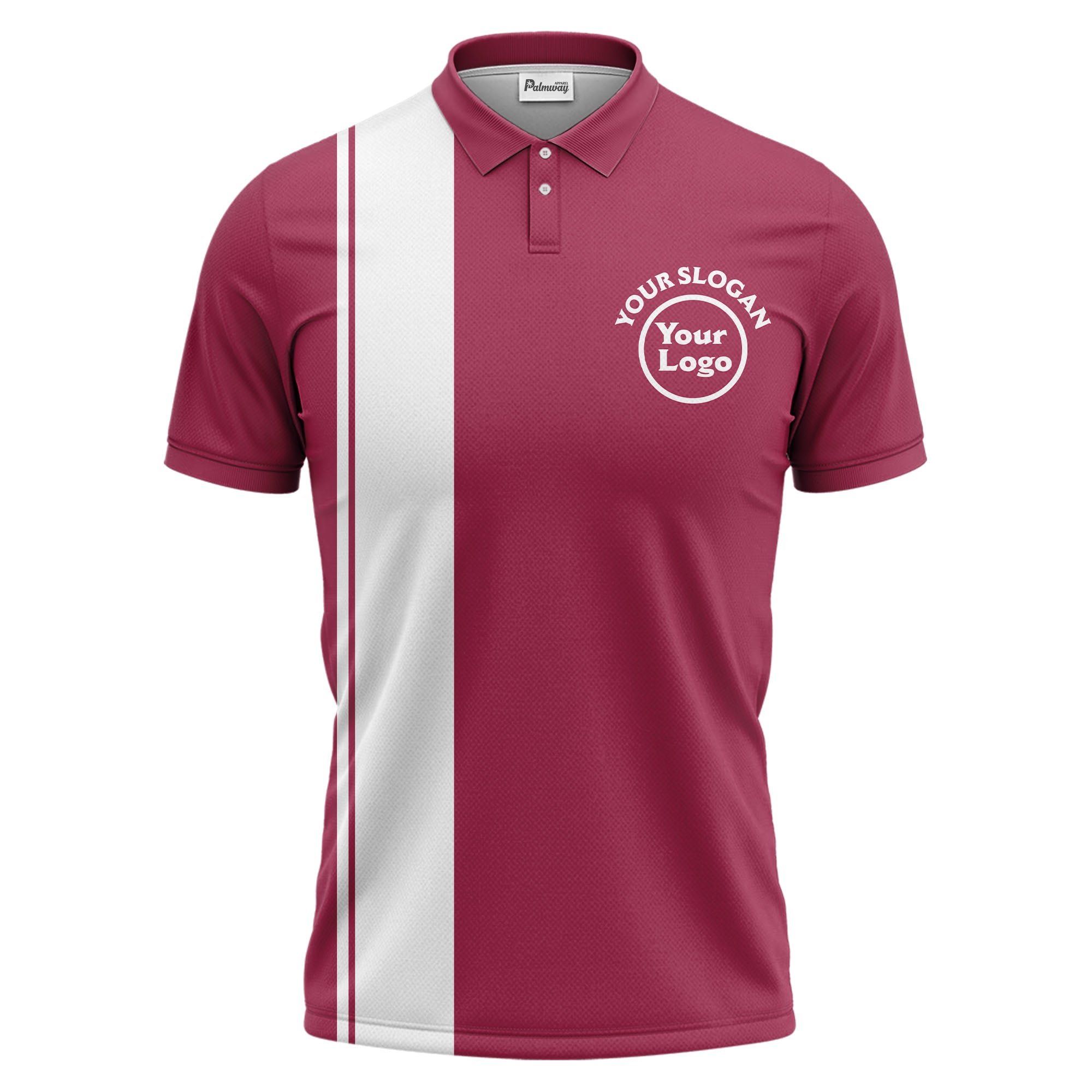 bold black white vertical stripe custom logo golf country club polo shirt
