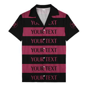 bold horizontal stripes customizable text hawaiian shirt for men