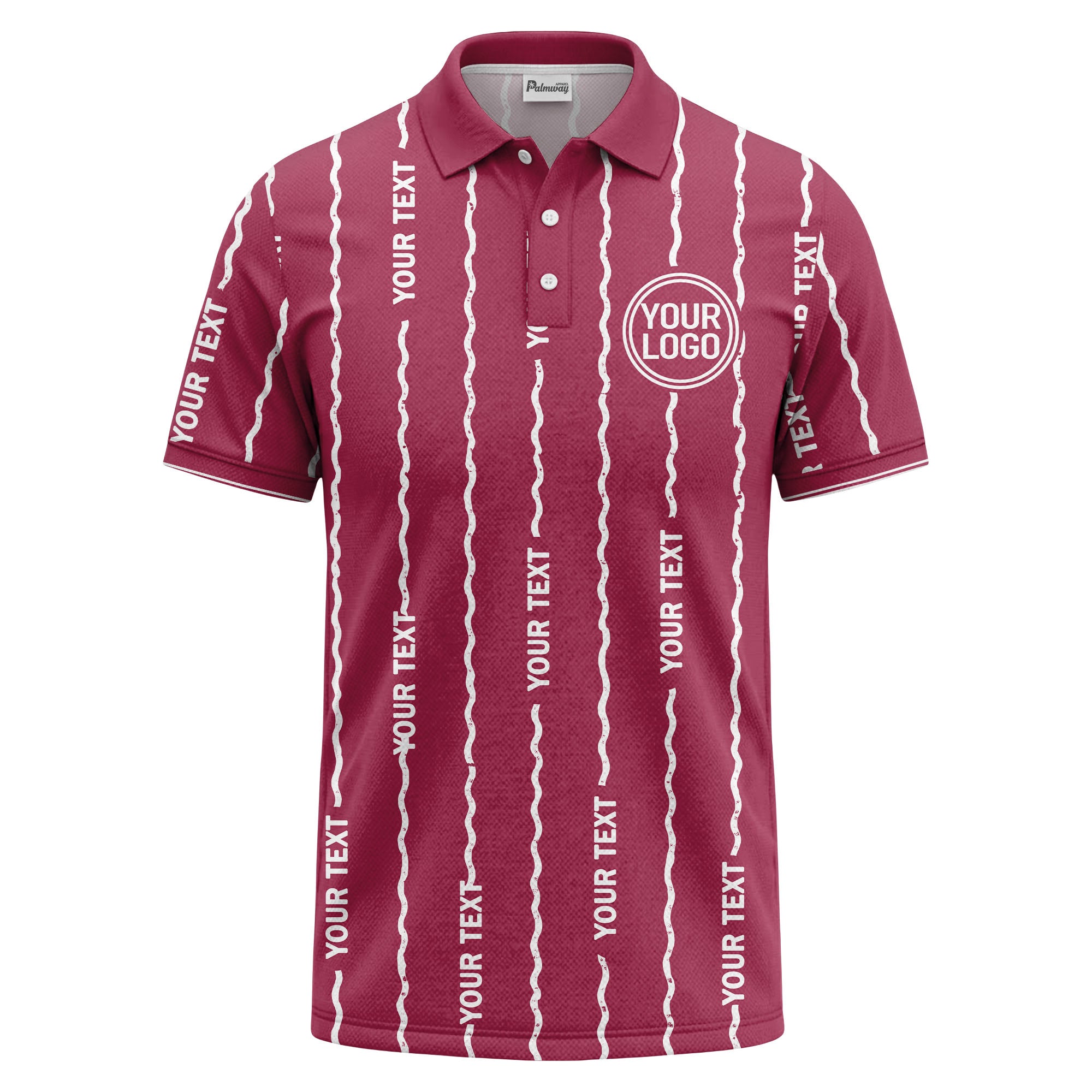 custom logo circle & wavy lines personalized polo shirt