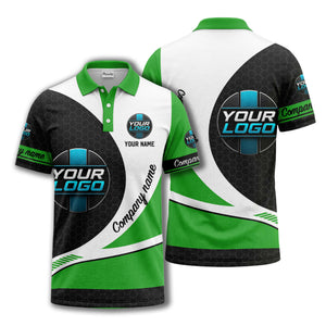 custom logo hexagon diagonal stripes polo shirt for men