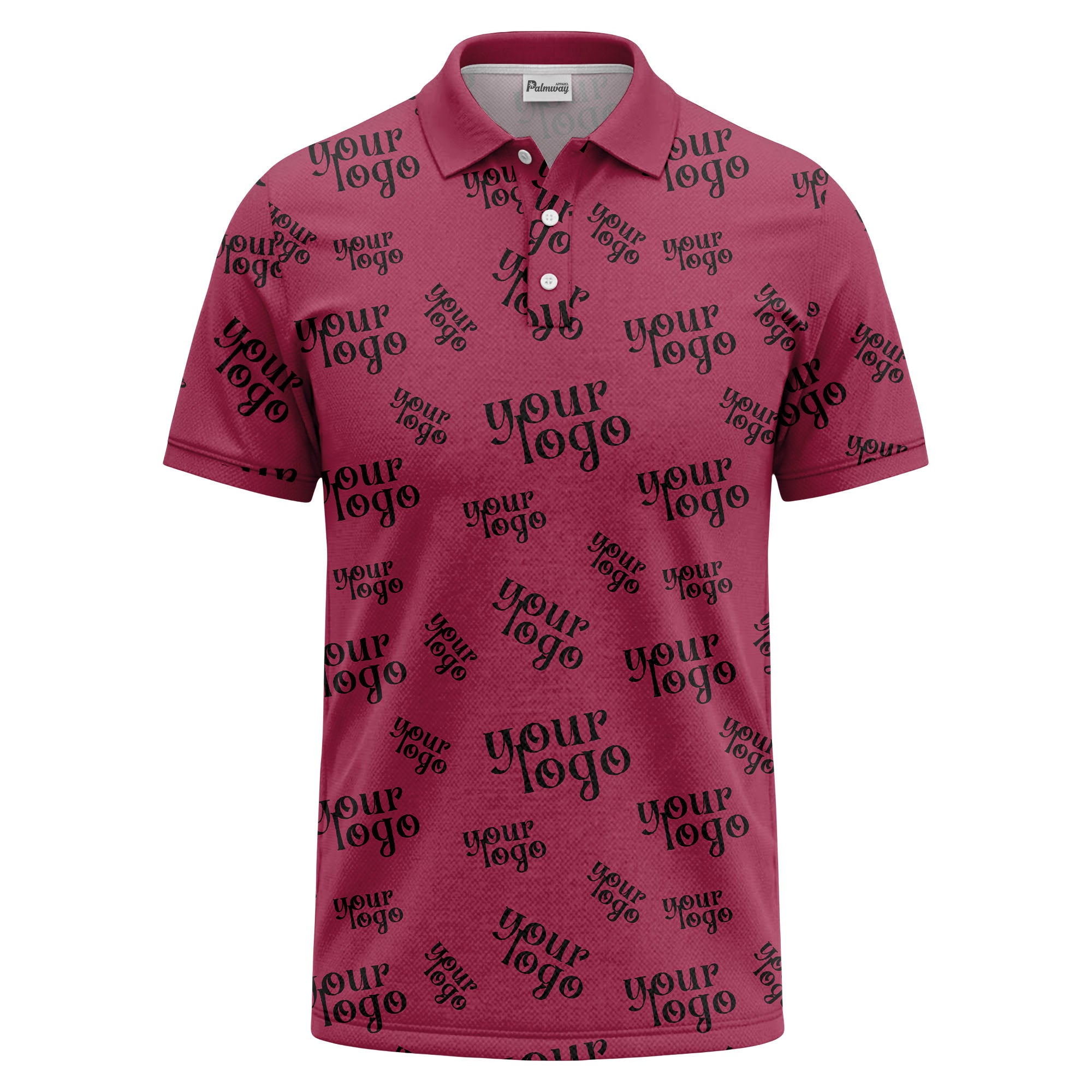 custom logo repeat typography minimalist polo shirt