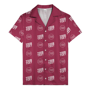 custom logo & text repeat pattern personalized hawaiian shirt
