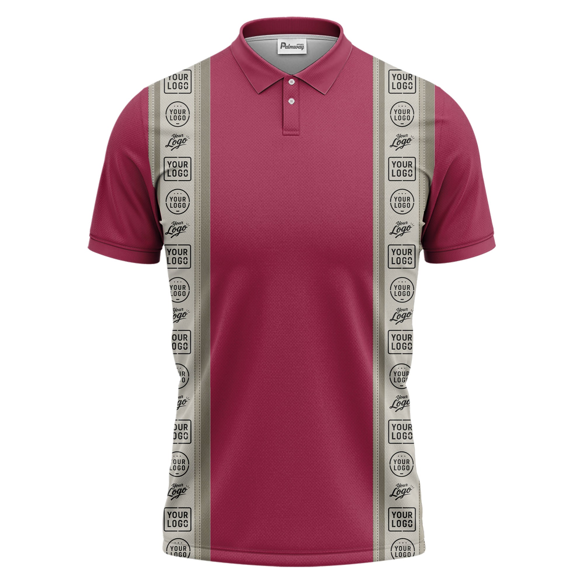 custom logo vertical stripe polo shirt for men - professional branding