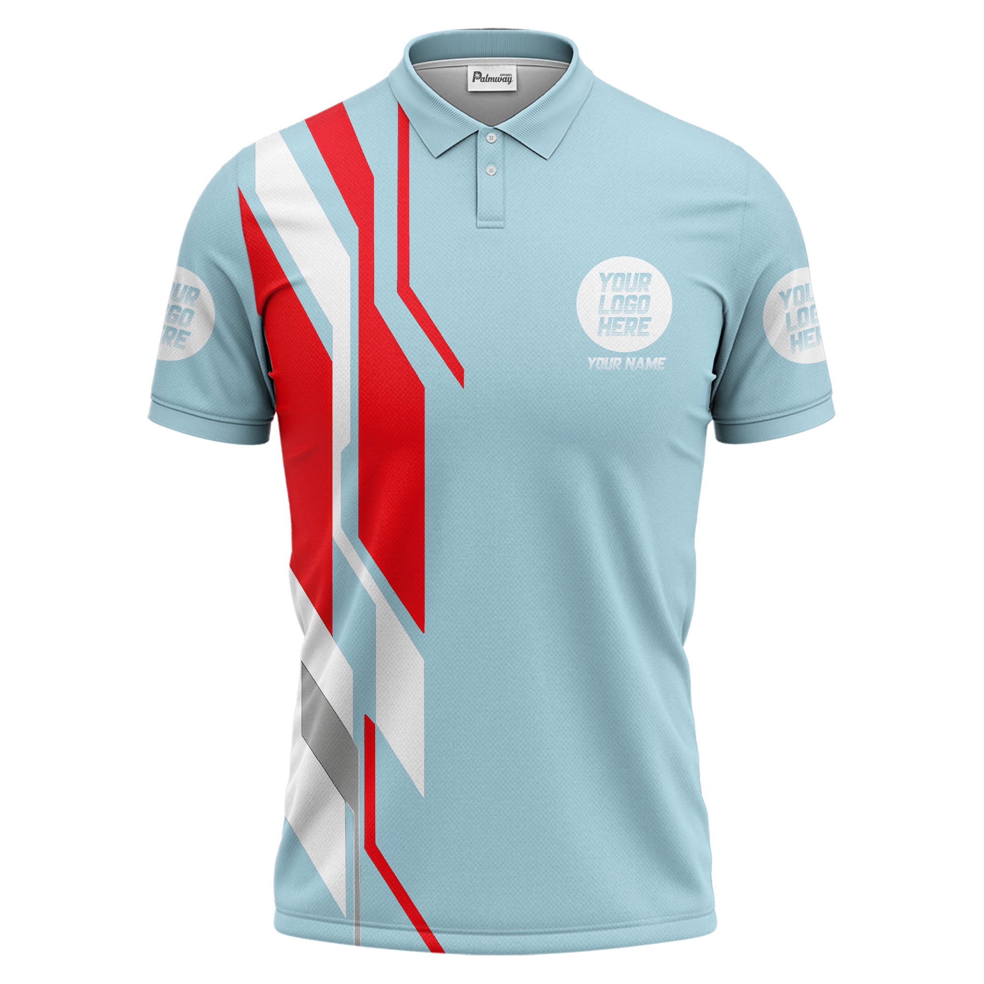 custom multi color geometric abstract modern men's performance polo shirt