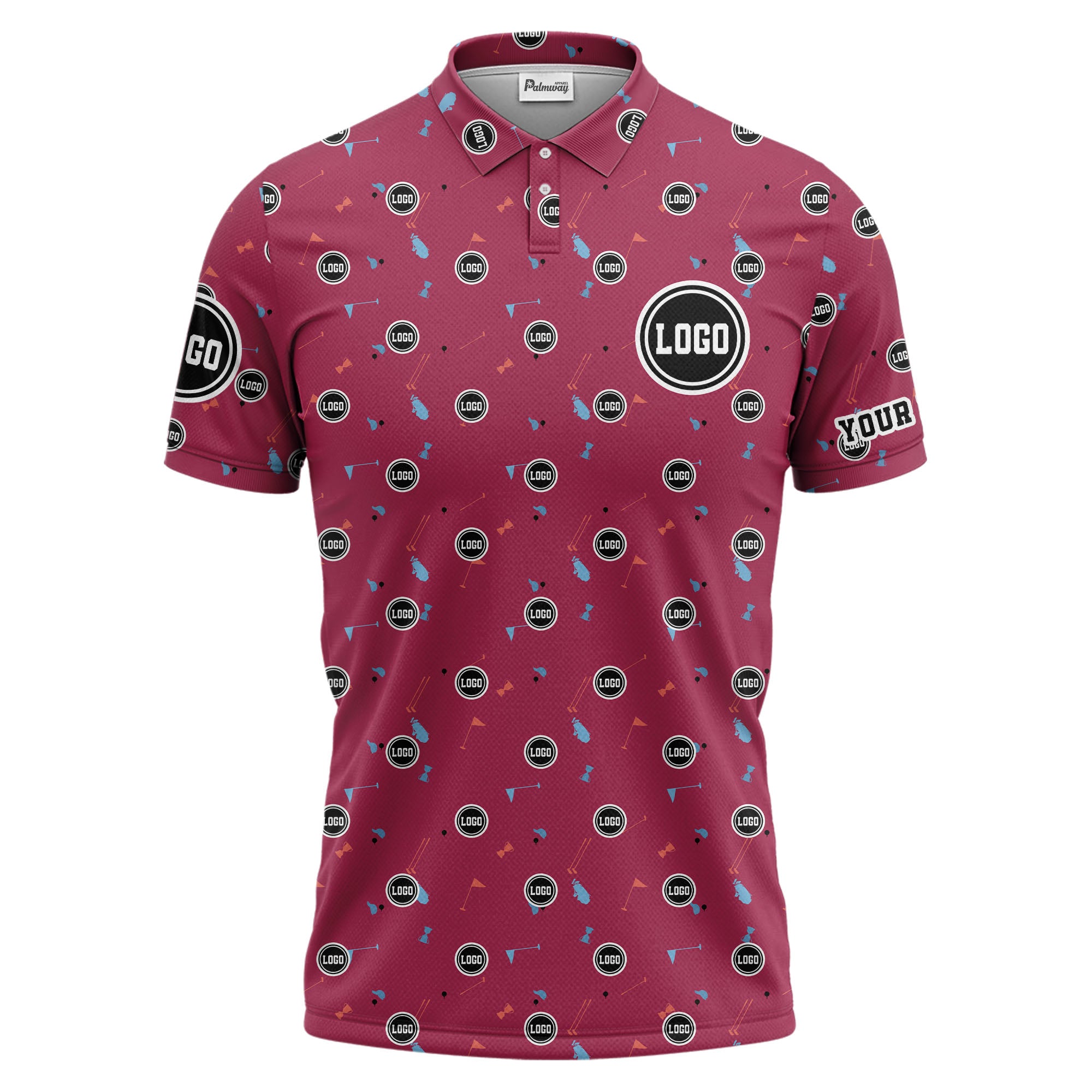 custom multi color golf sports custom logo polo shirt with team event tournament style hawaiian shirt