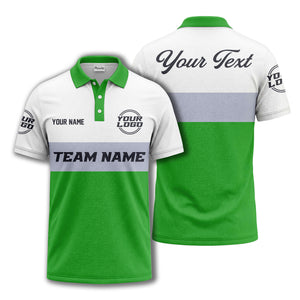 custom team name logo horizontal stripe polo shirt for men