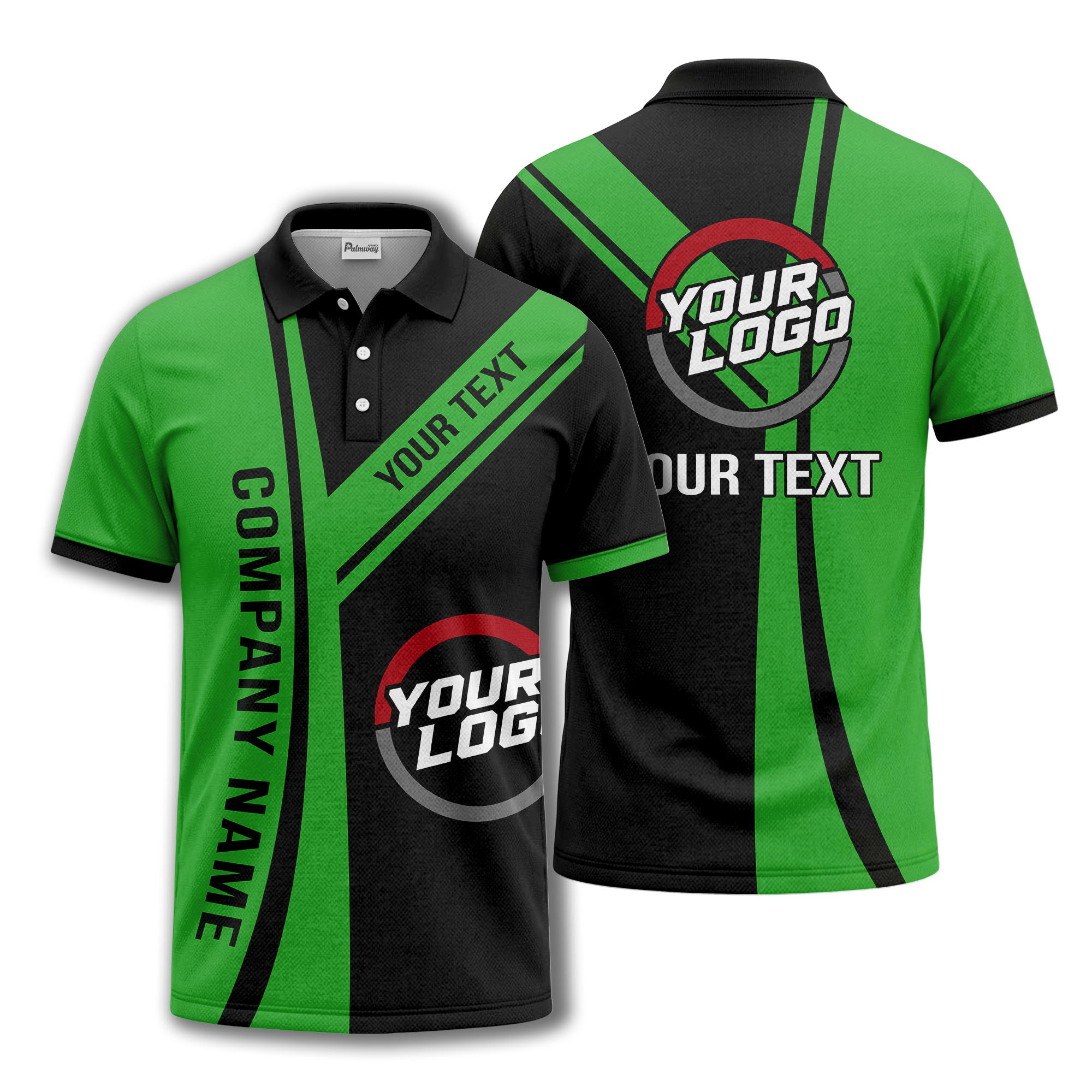 customizable company logo diagonal stripe polo shirt for corporate teams