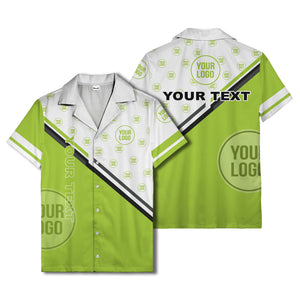 customizable diagonal stripe & logo repeating hawaiian shirt