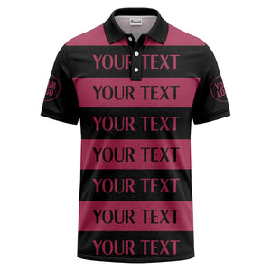 customizable text on bold horizontal stripes polo shirt