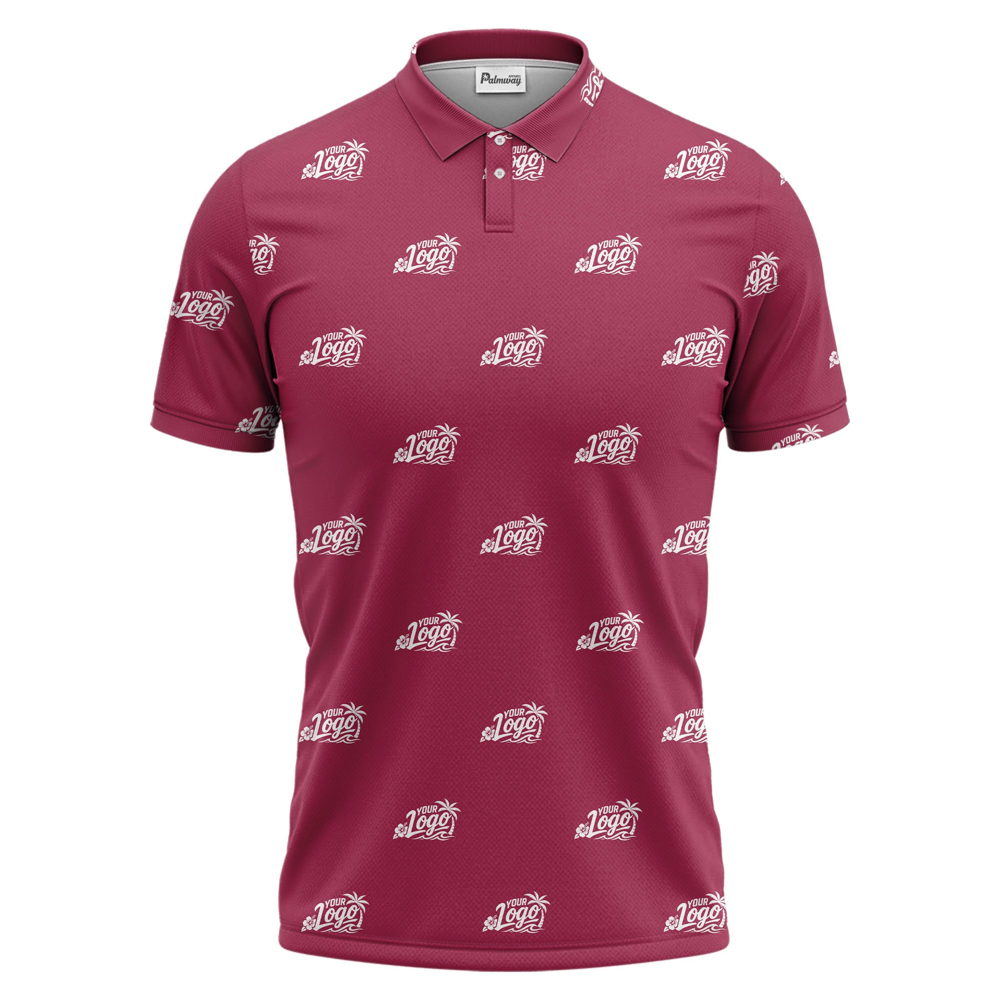 your logo repeat pattern black customizable professional polo shirt