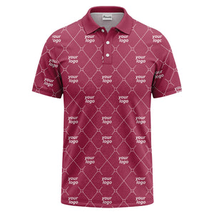 diamond grid logo repeat minimalist black polo shirt